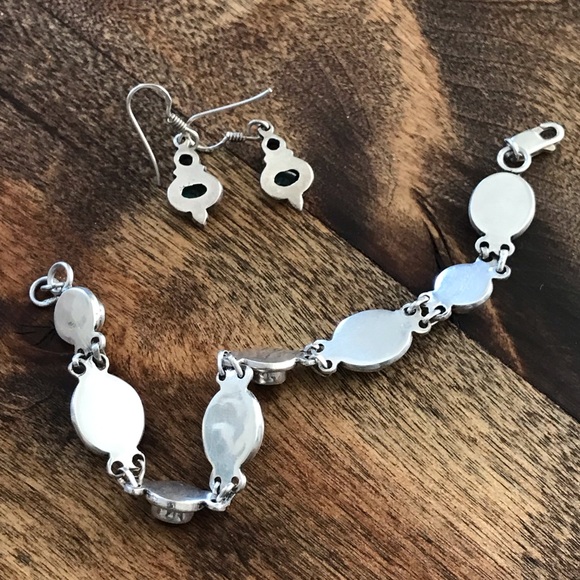 Handmade Silver Turquoise Amethyst Set - Picture 4 of 5